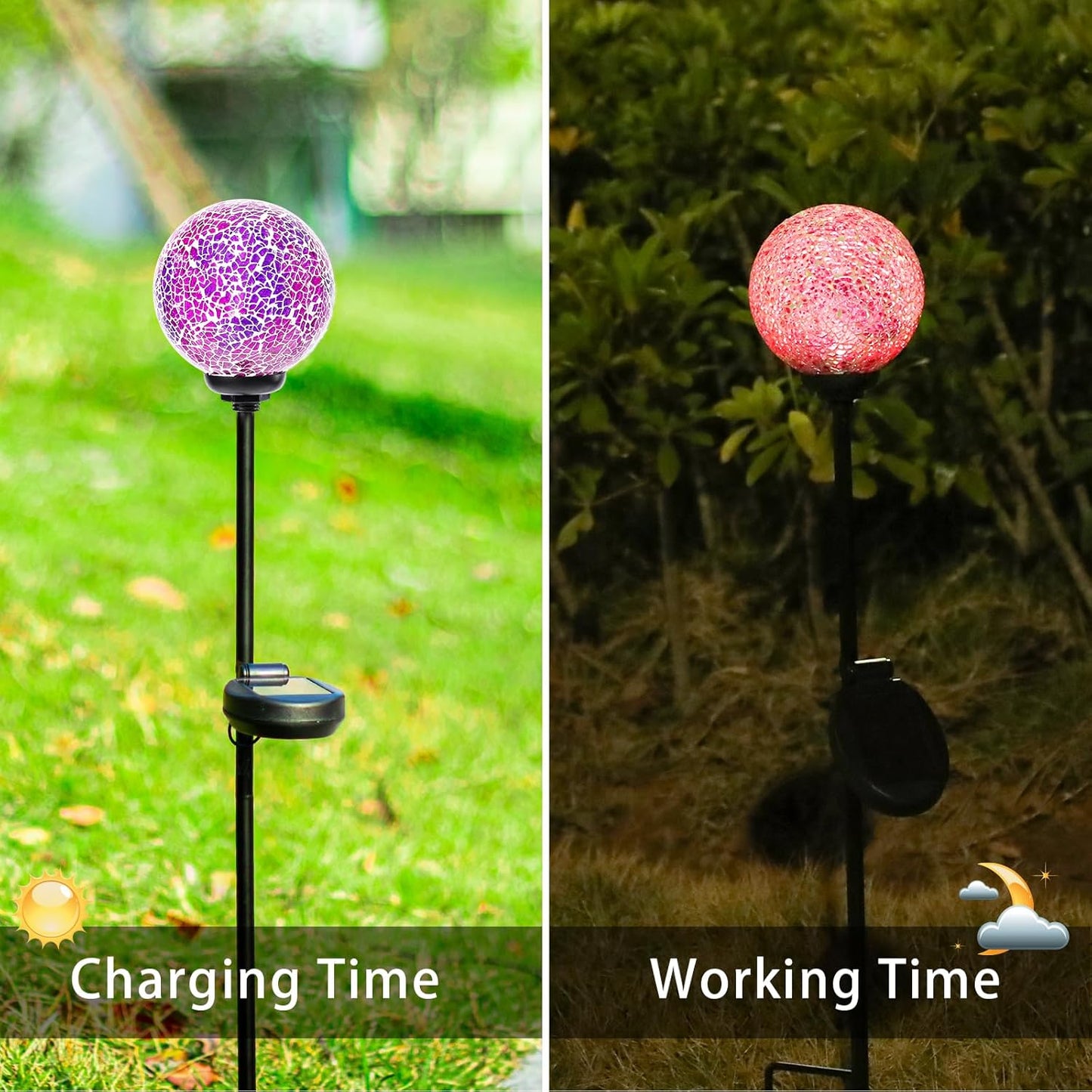 VCUTEKA Solar Garden Lights - Mosaic Solar Lights Outdoor Decor Pathway Light Waterpoof LED Stake Light for Landscape Lawn Patio Yard Decoration 1 Pack