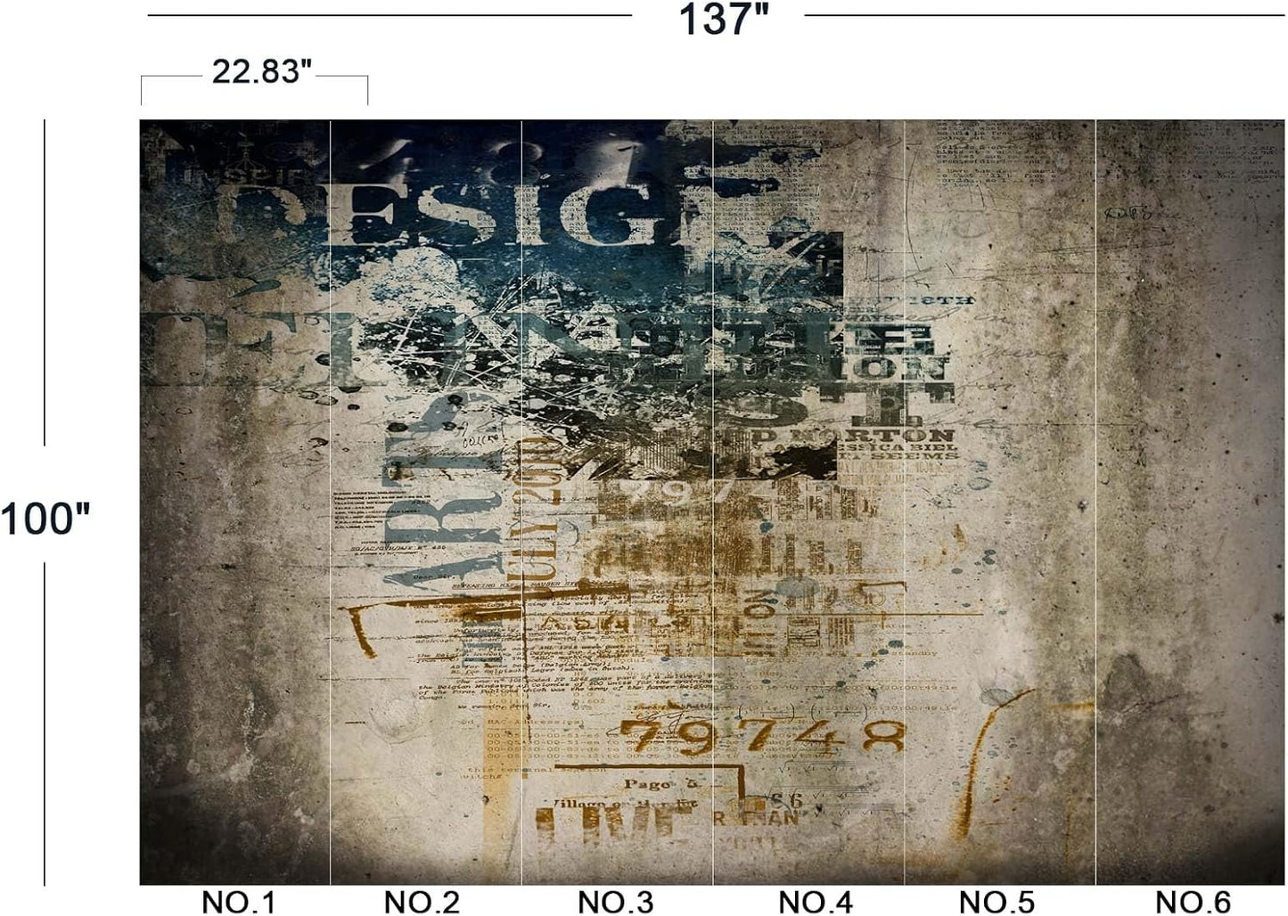 Retro Graffiti Wall Mural Wallpaper for Bedroom 137" x 100"