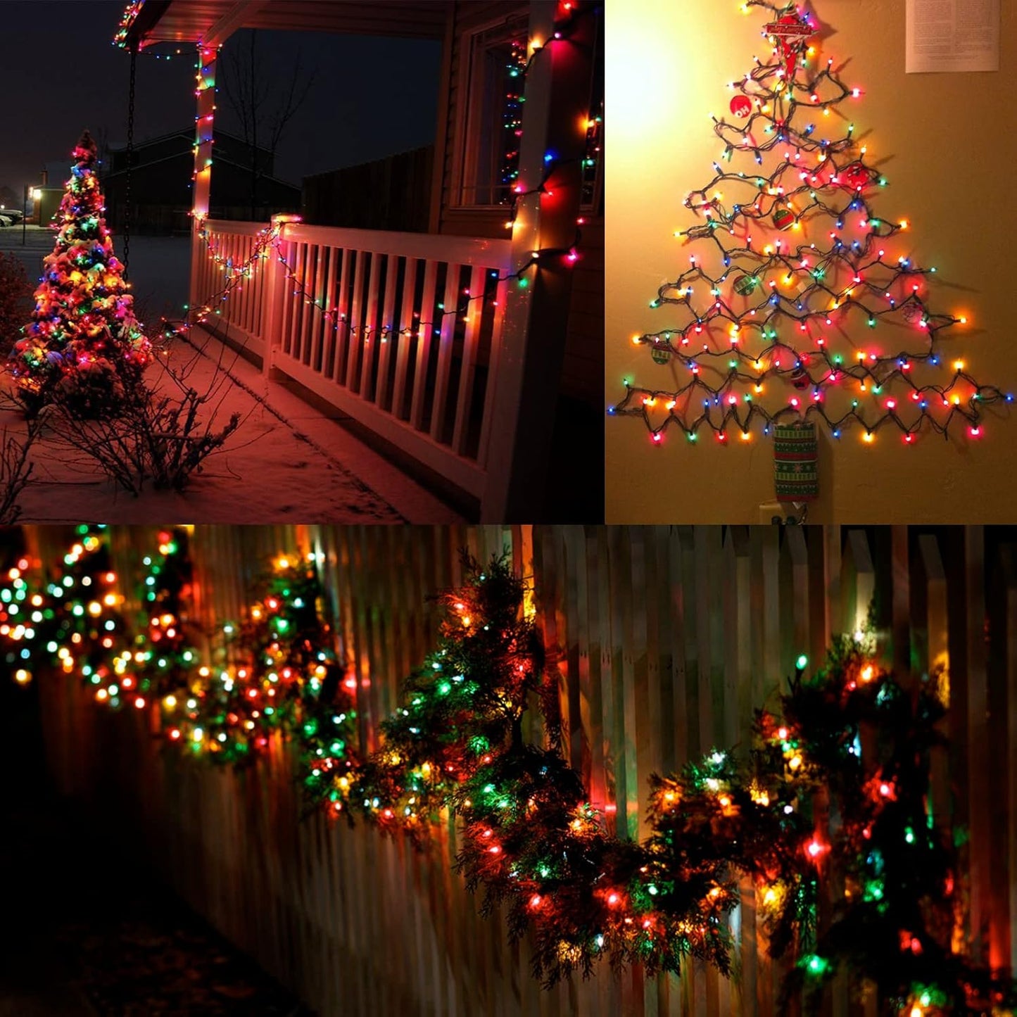 BrizLabs Multicolored Christmas Lights, 69.6ft 300 Count Connectable Christmas Tree Lights, 120V UL Certified Incandescent Light String, Mini Xmas Light for Indoor Xmas Holidays Home Decoration