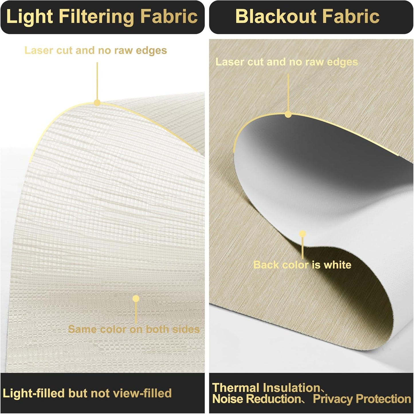 BERISSA Cordless Dual Roller Shades with Cassette Valance,Double Window Shades Blackout and Light Filtering Shades,Day and Night Roller Shades for Home Office Door.Striped Jacquard Beige.46 W x 36" H