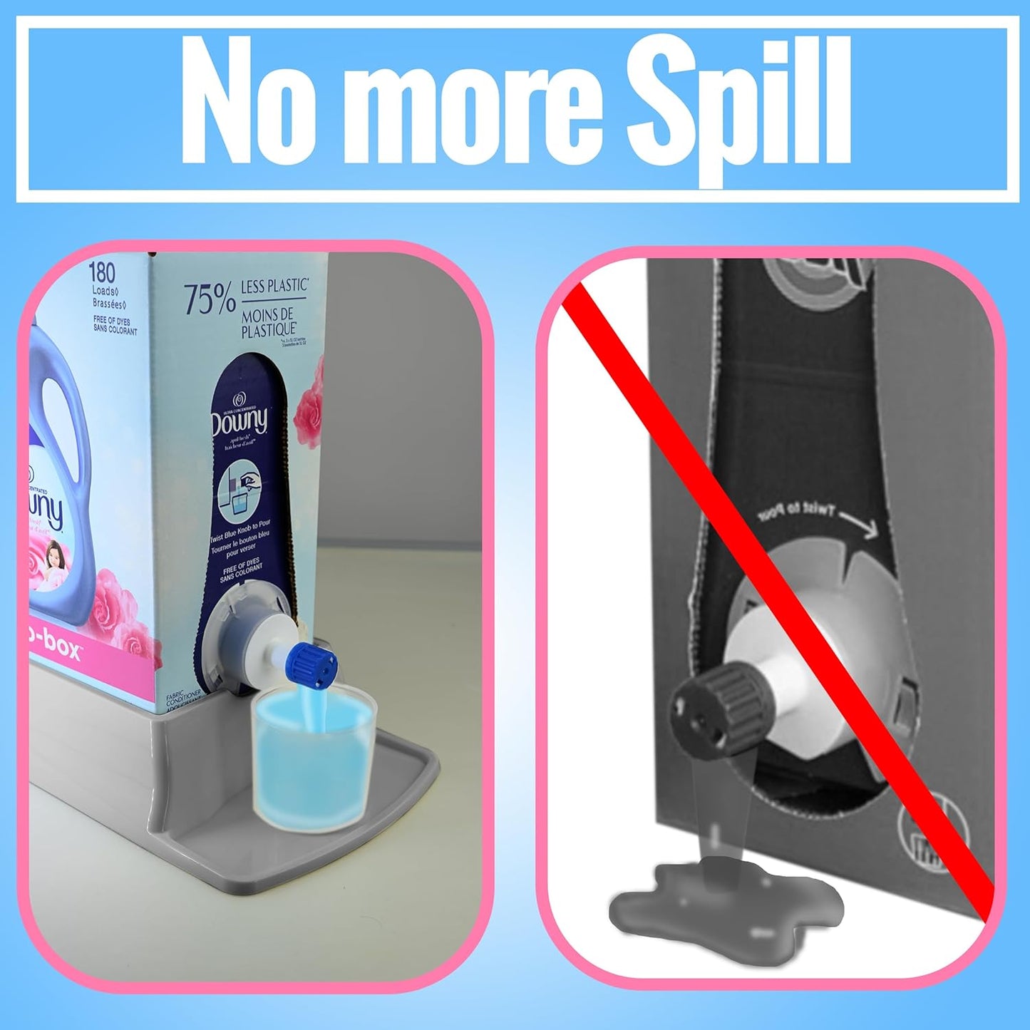 Skywin Laundry Detergent Holder For Eco Box Laundry Soap Dispenser with Easy-to-Store Package - Less Plastic Liquid Detergent Dispenser (Grey)