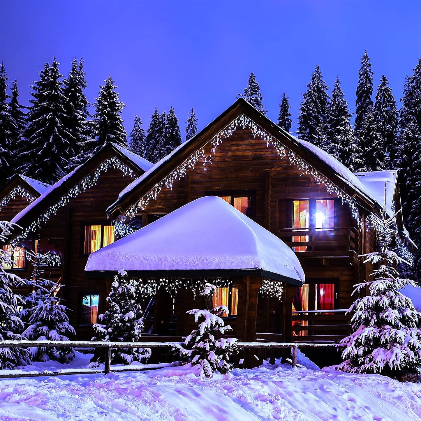 AGIRL 400 LED Icicle Lights Outdoor 32.8Ft 75 Drops Icicle Christmas Halloween Lights 8 Modes Waterproof Fairy String Lights for Indoor Bedroom Garden Wedding Porch Decoration