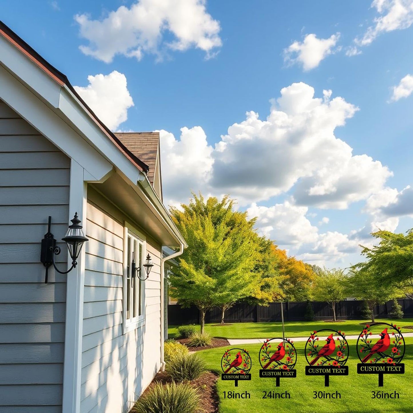 Personalized Name Garden Cardinal Metal Signs with Stake, Custom Family Name Yard Decor for Outdoor Outside, Cardinal Lawn Patio Stake Gardening Enthusiasts Grandmothers Gift