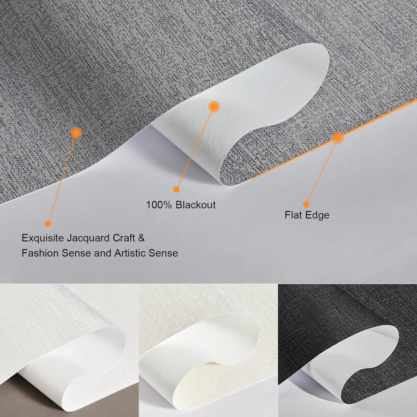 Persilux Blackout Roller Shades for Indoor Windows with Upgraded Cassette, Cordless Shades Window Blinds Pull Down for Doors, Easy to Install for Office/Living Room/Bedroom, Grey(39" W x 64" H)