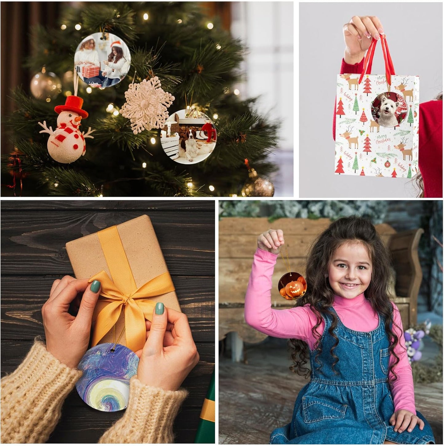 Sublimation Blanks Easter Ornaments Double Sided, 12pcs Sublimation Ornament Blanks Bulk, Sublimation Blanks Products for Birthday, Ceramic Ornaments for Crafts