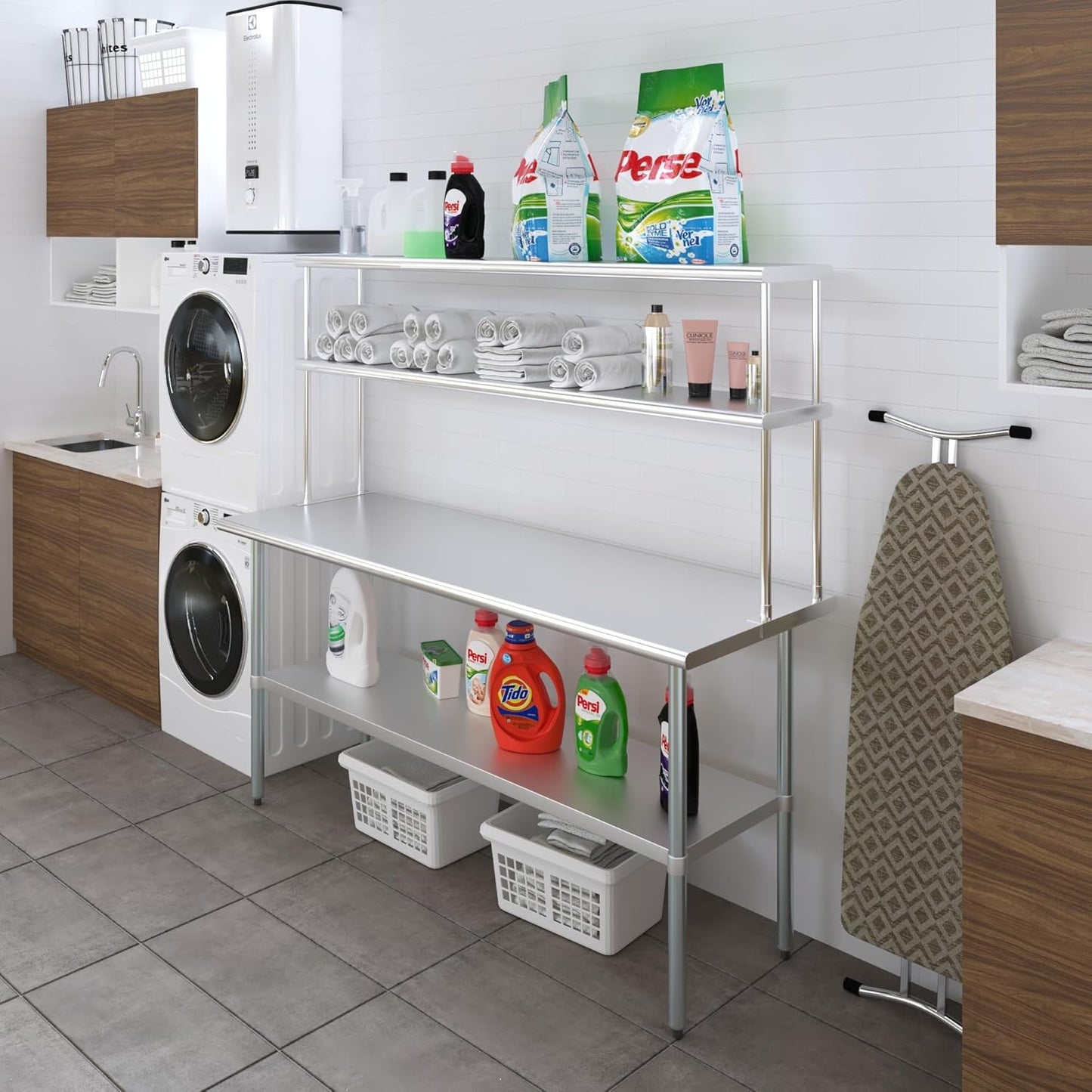 AmGood Double OverShelf Stainless Steel NSF - Many (72" Long x 12" Deep)