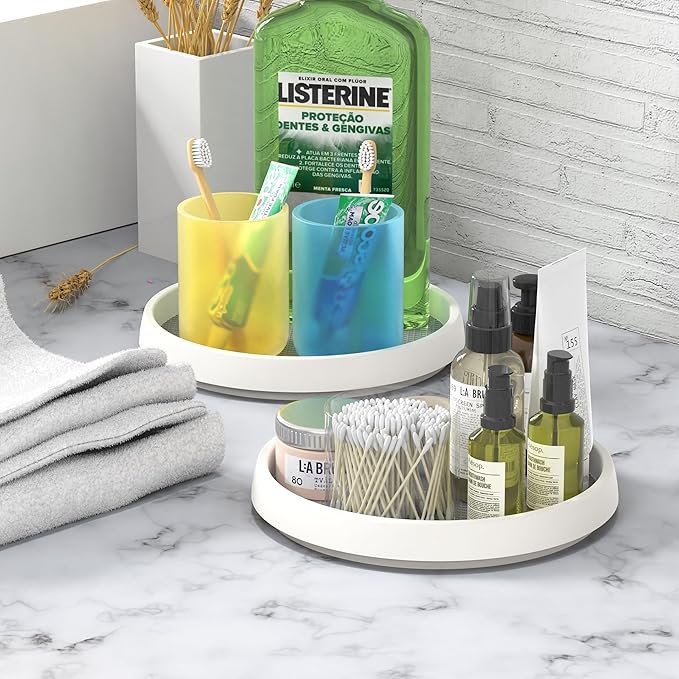 Simple Houseware 10-Inch Lazy Susan Spice Organizer Rotating Tray, 4-Pack