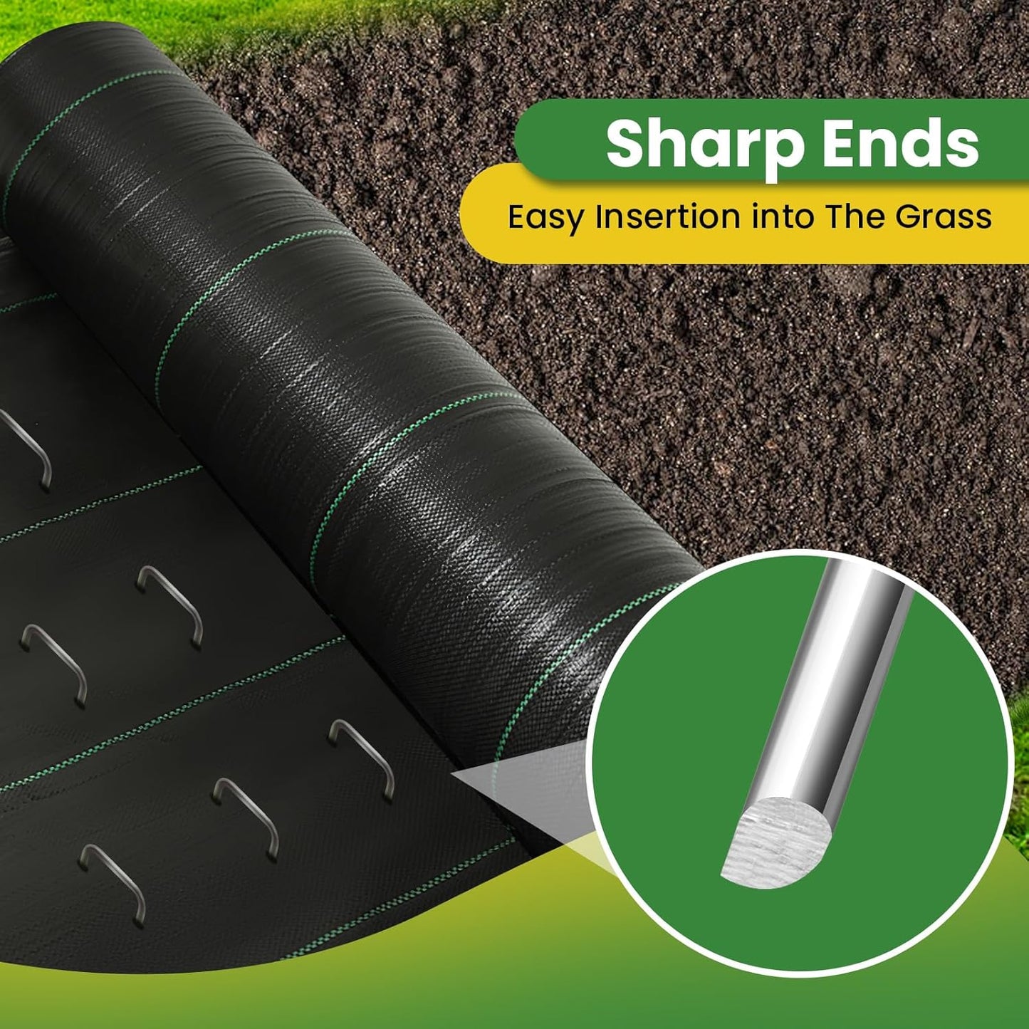 Landscape Staples Galvanized 6 Inch 120 Pcs, Metal Garden Stakes 1.6 Inch, Garden Staples for Lawn 11 Gauge