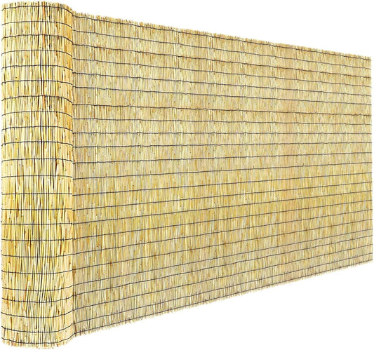 Bamboo Reed Fencing, Natural Bamboo Fence Rolls 4 Feet High, Decorative Reed Screen Privacy Curtains for Patio Balcony Garden Backyard Outdoor, 4 x 10 FT