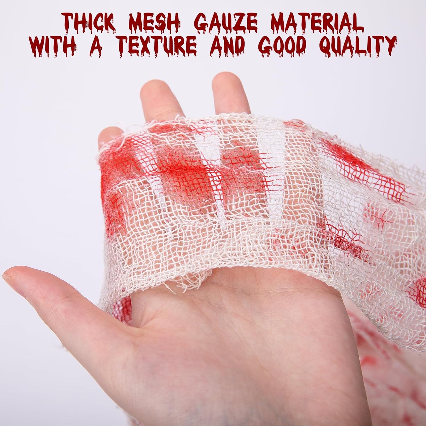 RunNico 85" x 60" 2pcs Halloween Door Curtain Decoration with Bloody Hand Prints - Bloody Doorway Curtain Halloween Creepy Cloth for Haunted House, Horror Theme Party