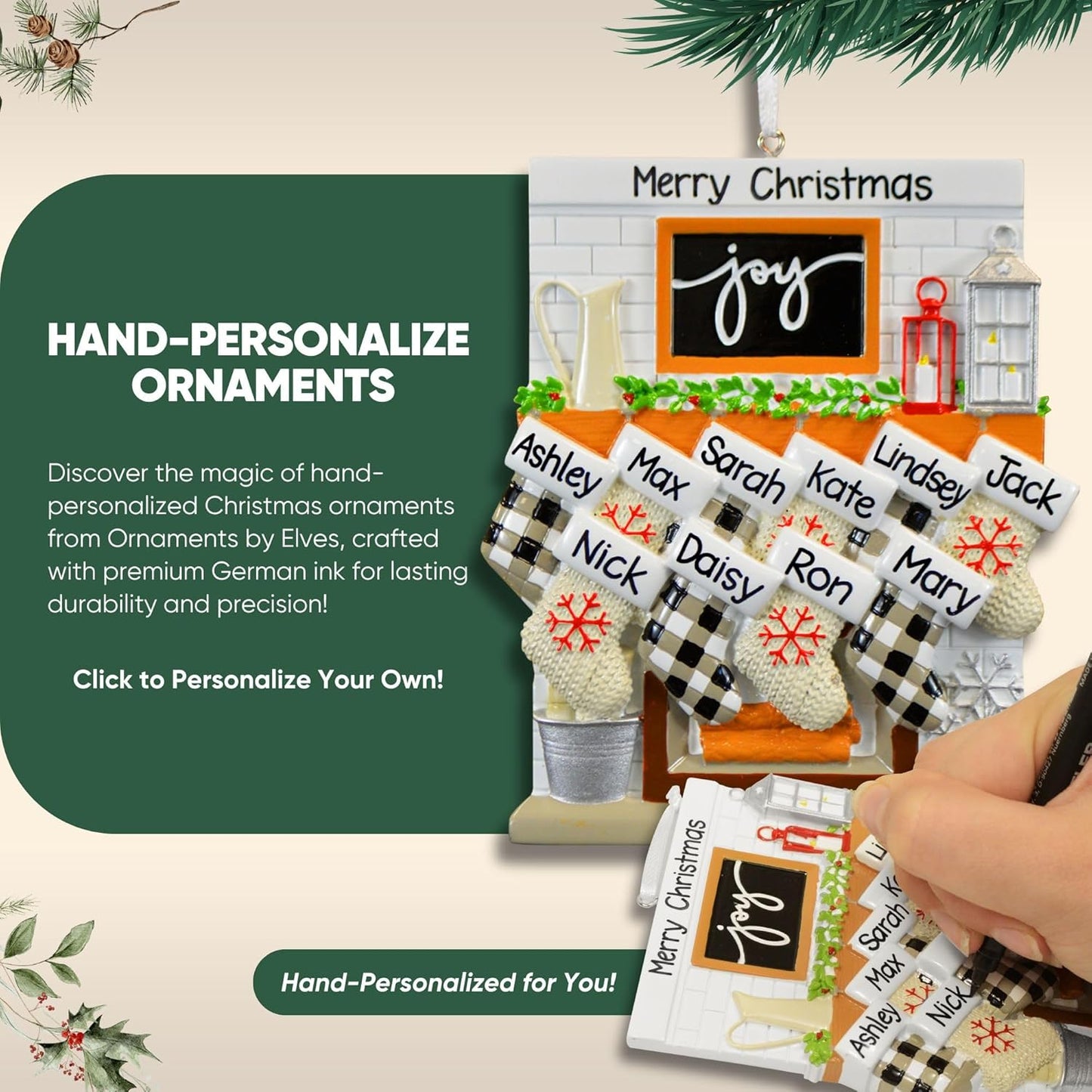 3D Snowman Family of 10 Ornament 2025 Personalized Family Christmas Ornaments 2025 | Snow People Personalized Tree Ornaments for Grandchildren, Siblings & Grandkids of Ten Ornament Snowmen Small Tree