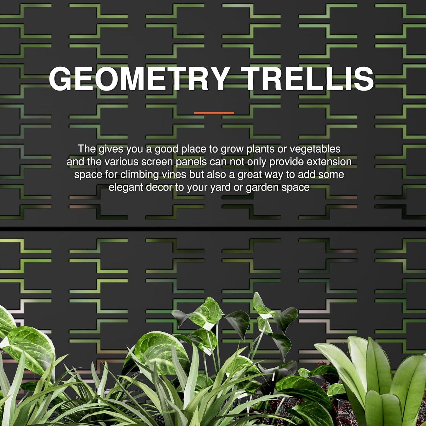 Casaphoria Metal Raised Garden Bed with Trellis and Wheels, 47"x47"x16" Planter Box for Climbing Plants, Vegetables & Vines, Features Drainage Holes and Privacy Screen, Black-Square