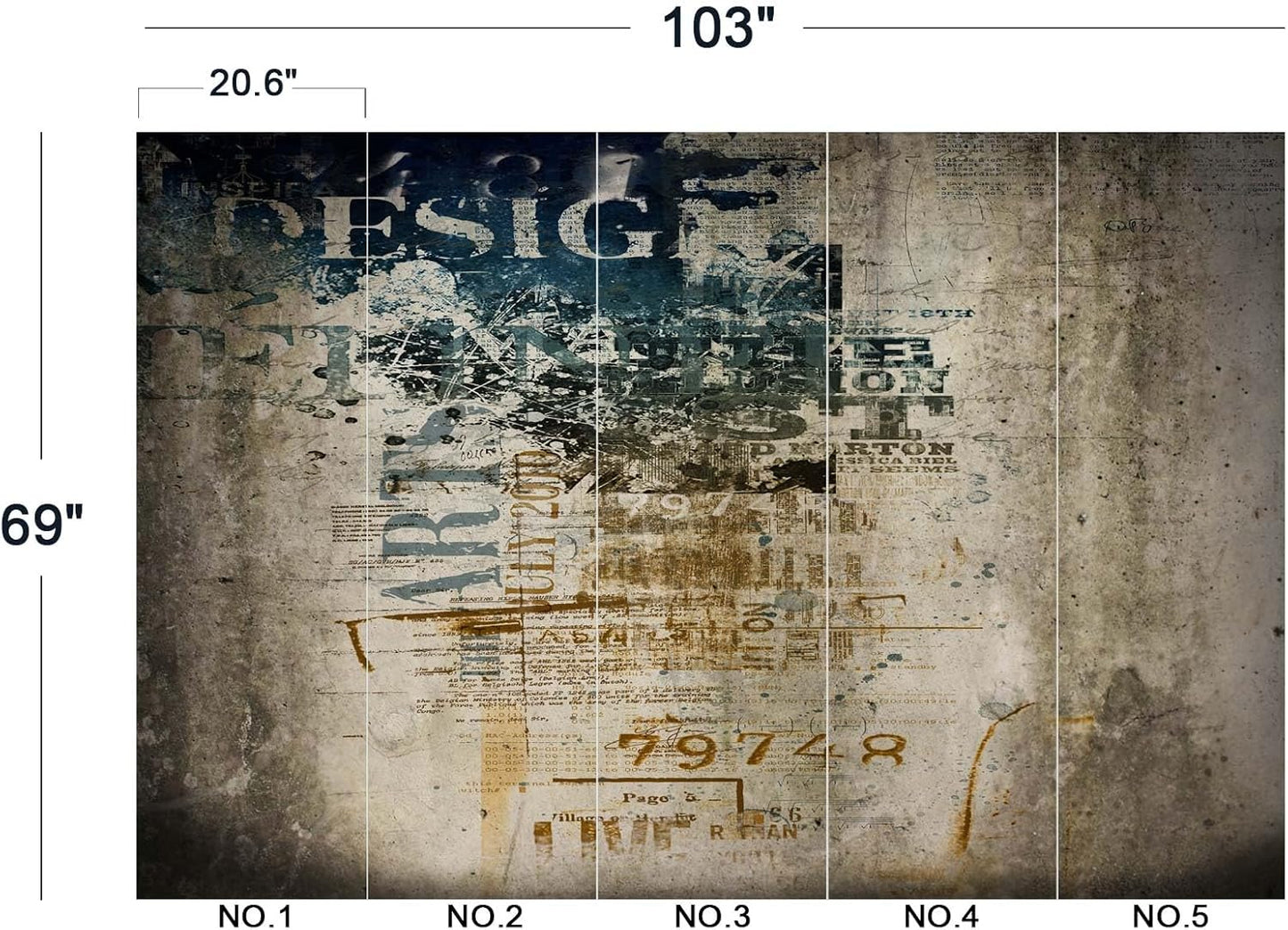 Retro Graffiti Wall Mural Wallpaper for Bedroom 103" x 69"