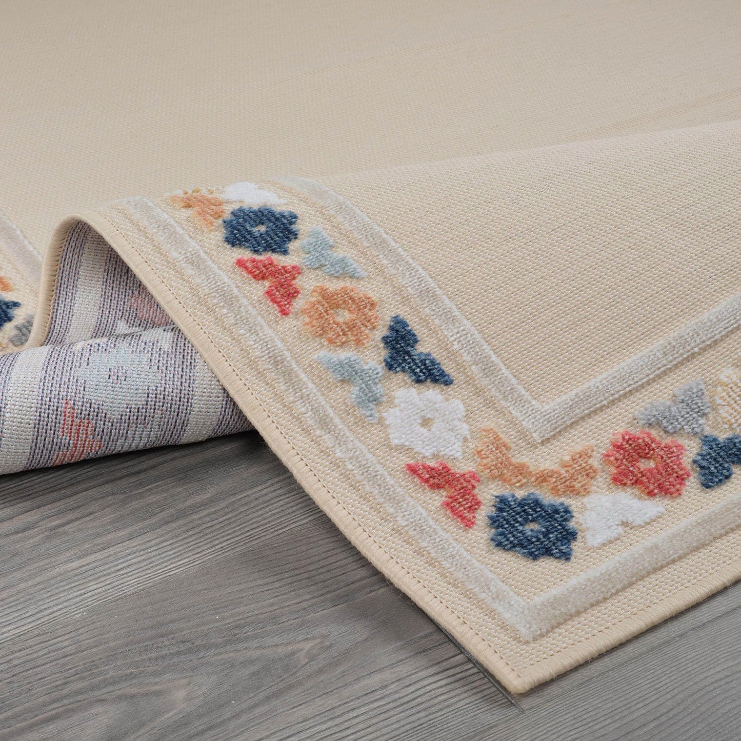 Beverly Rug Outdoor Rug 4x6 Modern Bordered Area Rugs for Indoor and Outdoor Patio Easy to Clean Non Shedding Living Room Porch Garden Washable Outside Carpet (4 x 6 Beige)