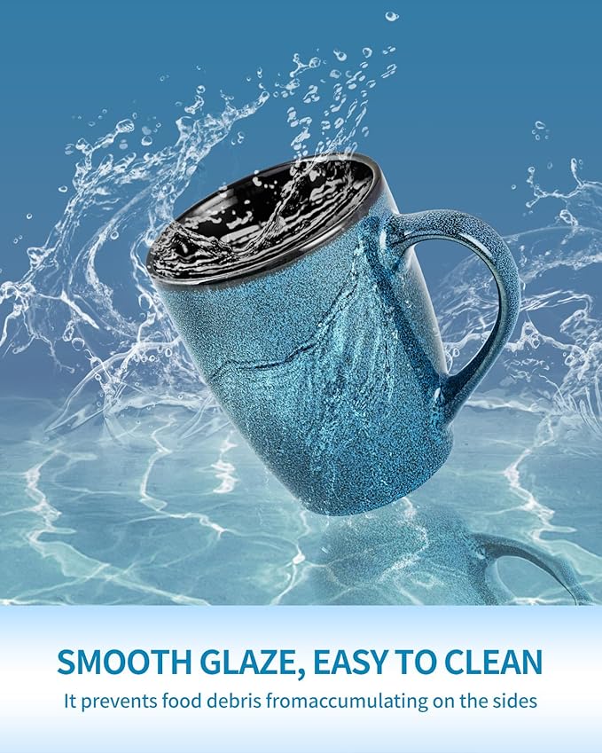 SEDEME Brown 12oz Rustic Ceramic Mugs (4 Pack) - Handle Coffee Mugs for Hot Drinks