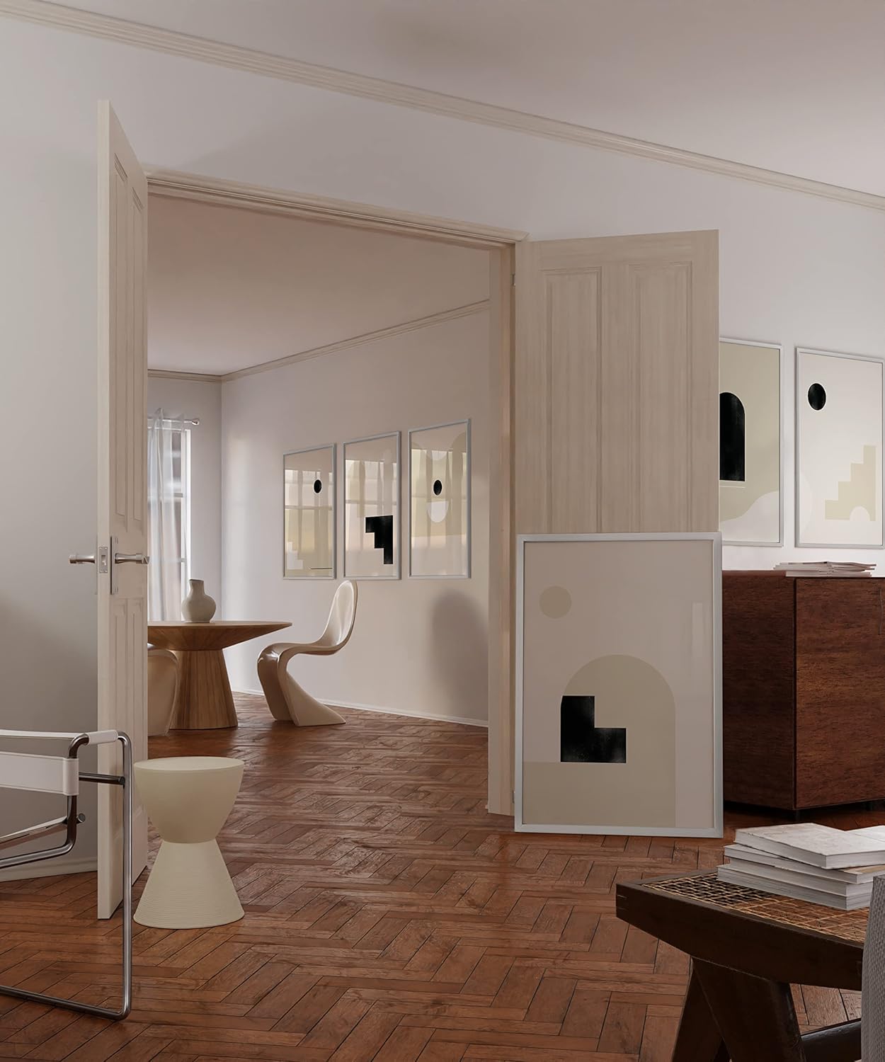 HAUS AND HUES 24x36 White Metal Picture Frames - Features Premium Aluminum, Vertical & Horizontal Hang, Shatterproof Plexiglass - Perfect for Home, Room, Office (24x36 in, White, Set of 6)