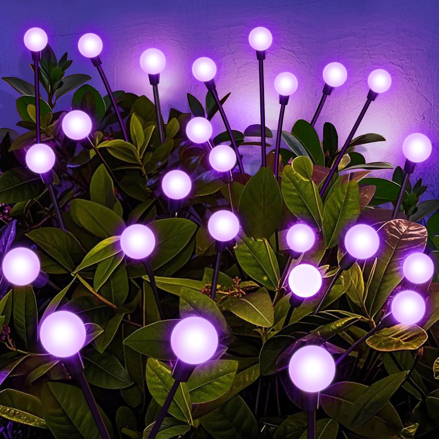 Solar Lights Outdoor Garden Purple – 36 LEDs Solar Firefly Lights, Purple Swaying Lights Outdoor Waterproof, 6 Pack 6 Heads Garden Decorative for Yard Patio Pathway Lawn Decorations