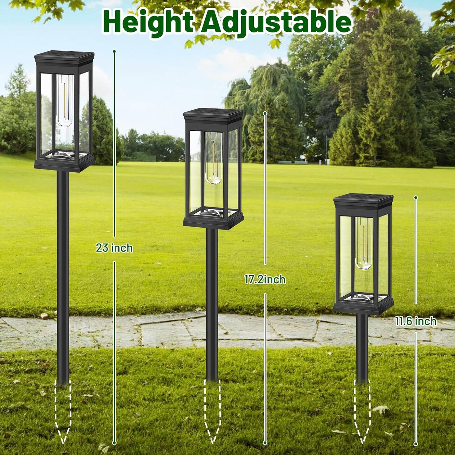 BesLowe 【Upgraded】 Solar Pathway Lights Outdoor, 6-Pack Large LED Solar Light Outdoor Waterproof, Super Bright Outside Lights for Yard, Sun-Powered Landscape Lighting for Garden Walkway, Warm White