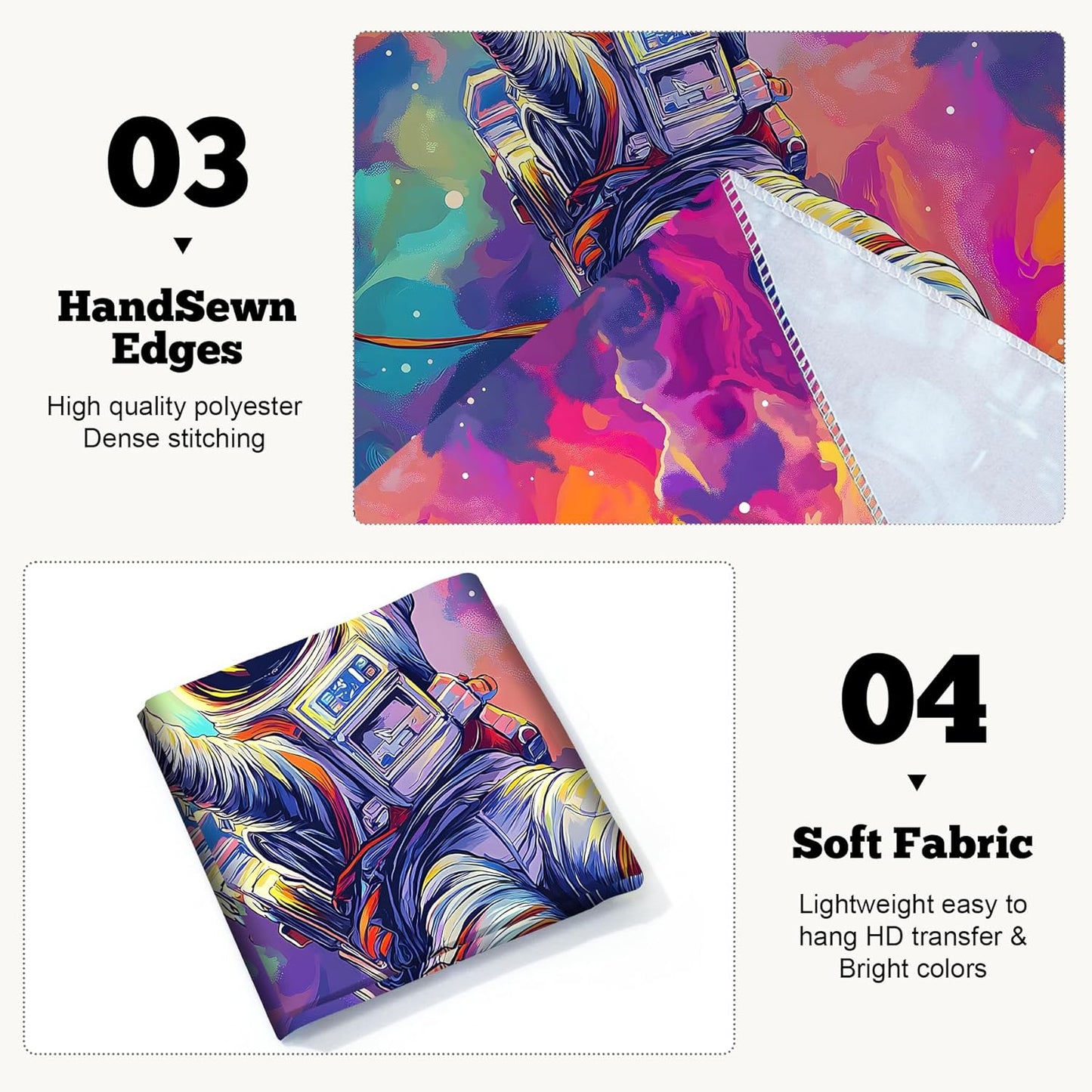 BVBOX Astronaut Space Blacklight Tapestry 79"x59", UV Reactive Floating Astronaut Universe Galaxy Planet Glow in Dark Tapestries, Black Light Neon Upright Poster Wall Hanging Backdrop Decor for Bedroom Living Room