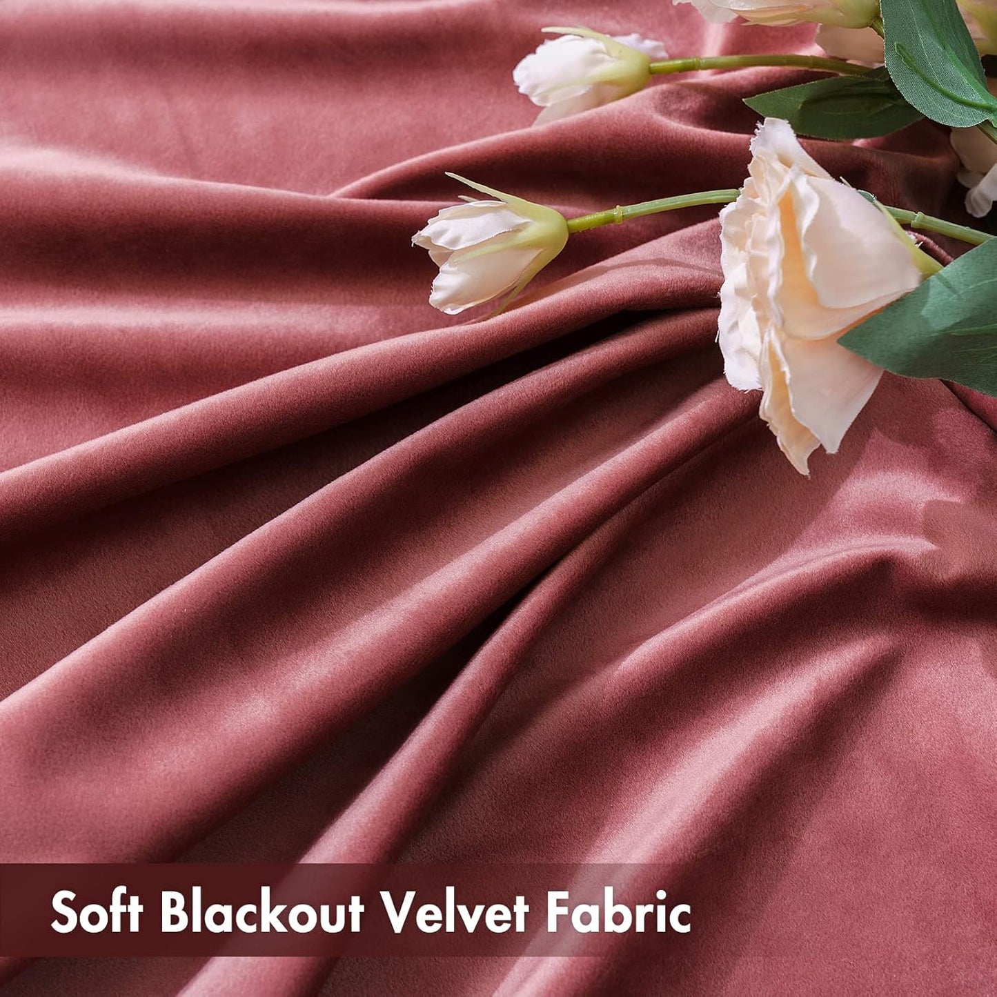 MIULEE Dusty Rose Pink Velvet Curtains Thermal Insulated Blackout Curtain Drapes for Bedroom Living Room Darkening 63 Inches Long Curtains Panels Rod Pocket Set of 2