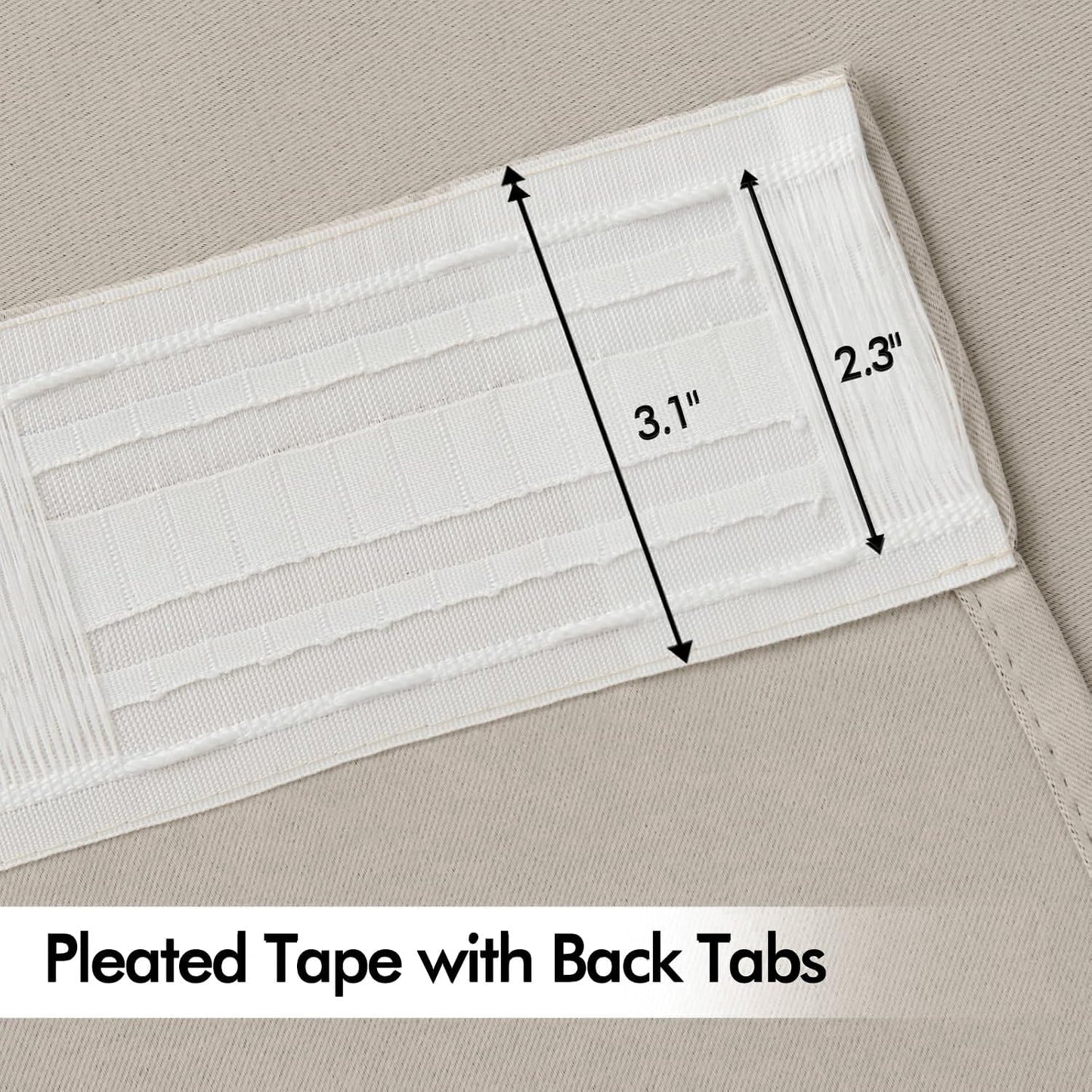 MIULEE Natural Back Tab Blackout Curtains 102 Inch Long 2 Panels Set for Bedroom, Rod Pocket/Pinch Pleated Thermal Insulated Living Room Darkening Light Blocking Floor to Ceiling Drapes