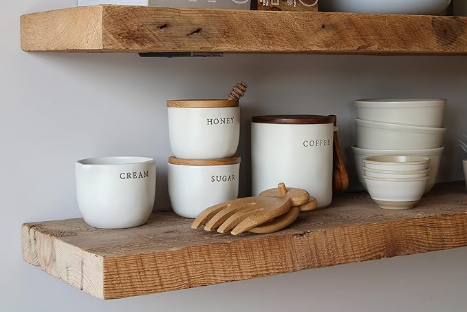 Urban Legacy Deep Floating Shelves | Reclaimed Barn Plank Deep Floating Shelves with Low Profile Brackets | High Weight Capacity (24" x 11" x 2")