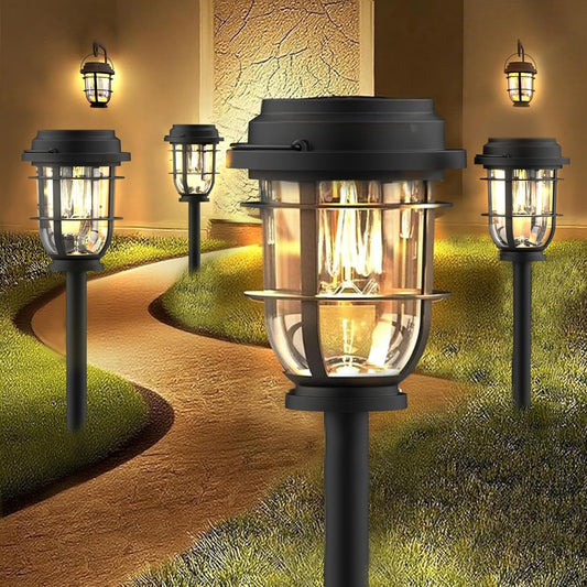 4-Pack Solar Pathway Lights, Bright Auto Garden Lights Decor - Durable Landscape Lighting for Lawn, Patio, Walkway, Driveway, Housewarming Gift Ideas