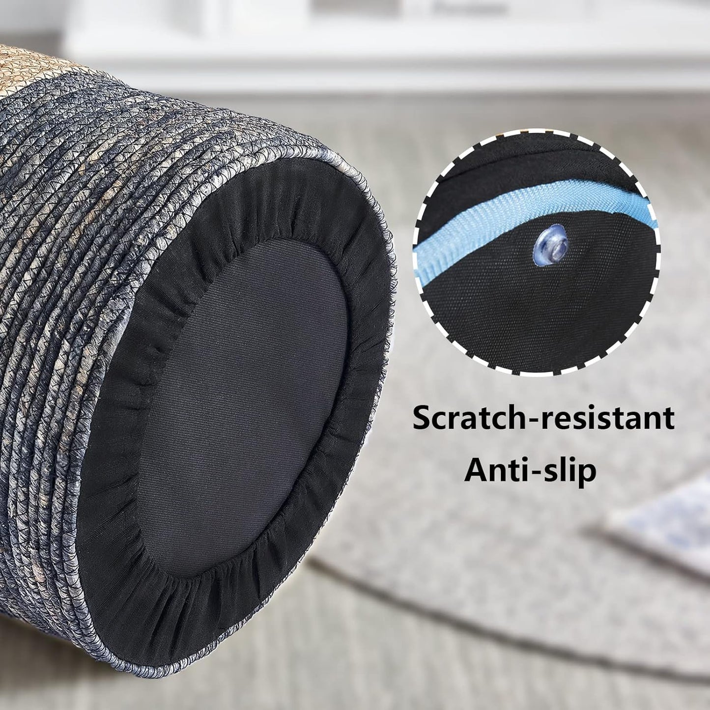 Cplxroc Pouf Ottoman, 100% Handwoven Seagrass Braided Pouffe, Boho Decor Floor Chair for Couch or Desk, Outdoor Ottomans for Garden, Round Footrest with Wood Frame, Home Decorative Seat for Balcony