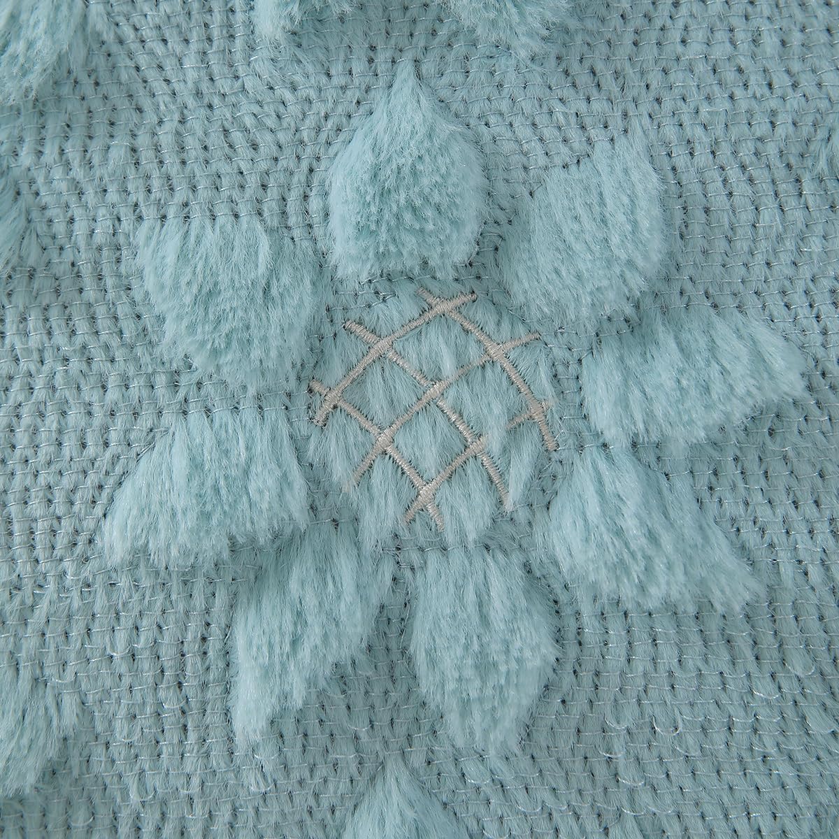 DFXSZ Spring Summer Pillow Covers 12x20 inch Set of 2 Farmhouse Decor White Flower Heart Sunflower Blue Soft Plush Faux Fur Jacquard Throw Pillows for Sofa Holiday Spring Home Decor PTK024G12