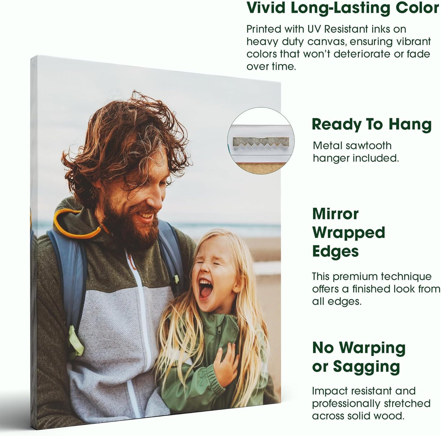 Custom Canvas Prints with Your Photos – Personalized Picture To Canvas Wall Art, Perfect for Home Decor, Gifts & Keepsakes, Ready to Hang (12" L x 36" W x .75”D, Classic Black)