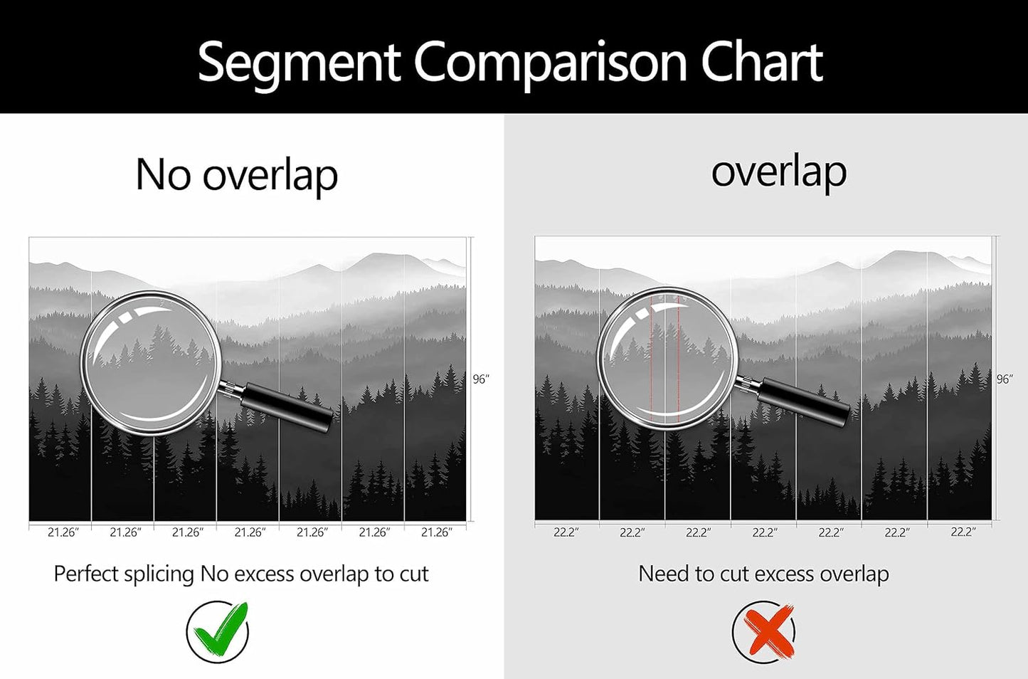 WFBHUA-Black and White Forest Mountain Wallpaper Gray Woodland Nature Landscape Wall Paper Mural for Bedroom Living Room(Not Peel and Stick)