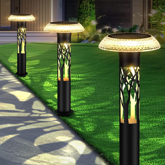 Large Solar Pathway Lights 6 Pack, 8 Modes Solar Lights Outdoor Landscape Lighting for Outside Path Walkway Driveway Sidewalk Patio Lawn Yard Garden Decor