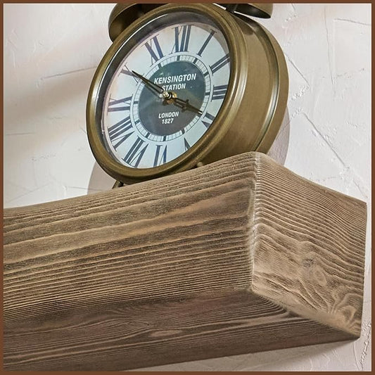 Handmade Fireplace Mantel Shelf 48", Extra Wide Rustic Wood Mantles for Over Fireplace, Wall Mounted Floating Mantel Shelves for Living Room Decor (Smoke Gray, 48Lx6Hx8D)