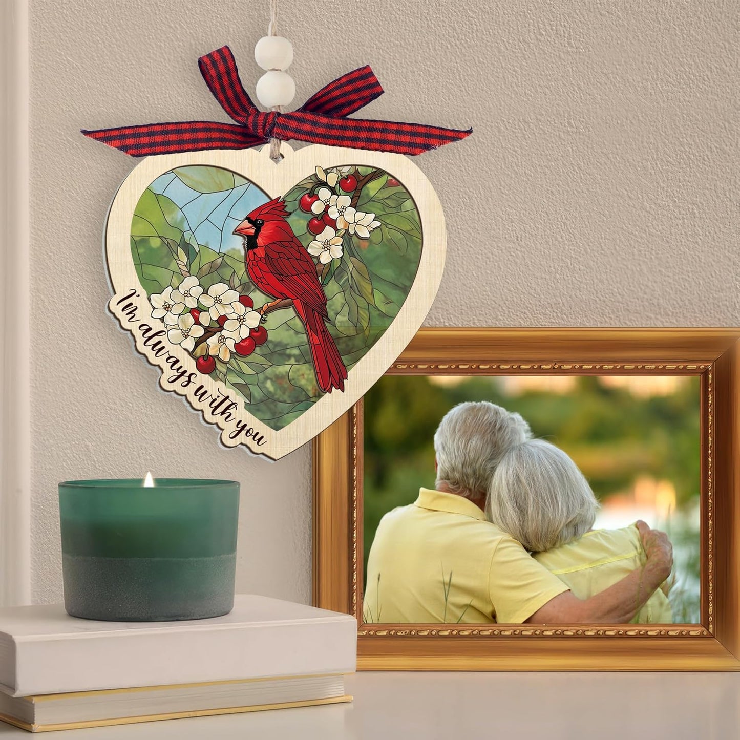FLAGWIX Sympathy Gifts for Loss of Loved One - Red Cardinal Suncatcher Ornament with Card - Bereavement Gift Ideas, Sympathy Gifts for Loss of Dad Mom, Red Cardinal Memorial Gift for Women Men