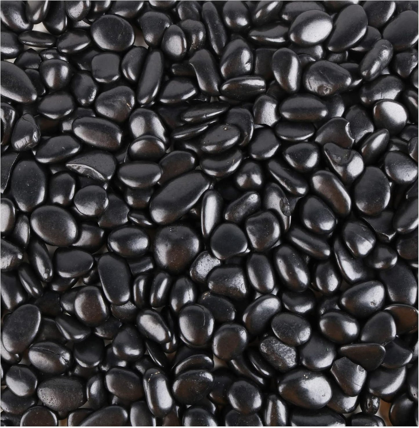 CJGQ Black Pebbles for Plants 7lb Bulk Bag Aquarium Gravel 0.5"- 1" Decorative Polished Fish Tank Stone River Rocks