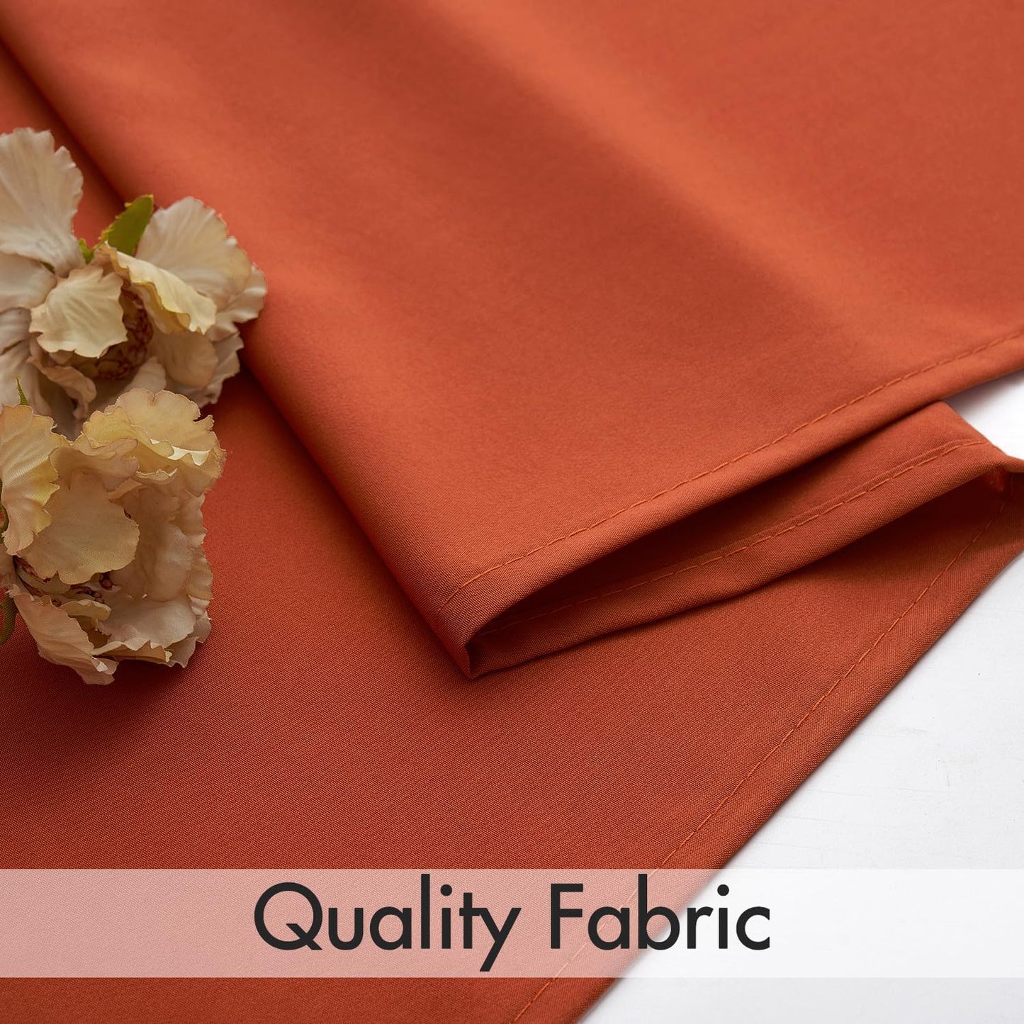 MIULEE Burnt Orange Privacy Sheer Curtains That Let Light in 63 Inches Long Non-See-Through Semi Sheer Curtain Light Filtering Window Curtains Drapes for Living Room Bedroom 2 Panels Set 42 X 63