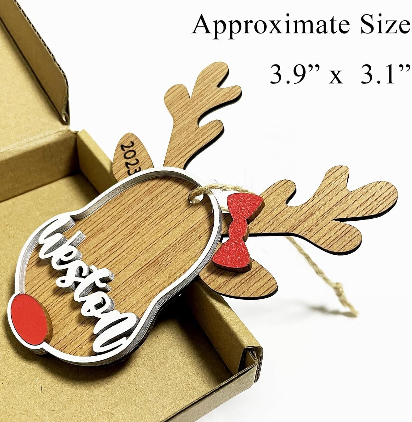 2025 Custom Christmas Ornaments Personalized Name Tag Wooden Ornaments,Custom Christmas Deer Ornaments Deorations for Xmas Tree,Customized Xmas Ornament,Personalized Xmas Ornament Gifts