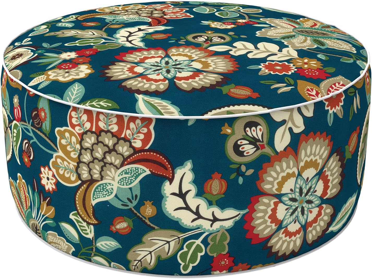 LVTXIII Inflatable Stool Ottoman Footrest with Handle, All Weather Foot Rest, Indoor or Outdoor Use for Home Patio Garden and Camping, D21 x H9, Peacock Blue