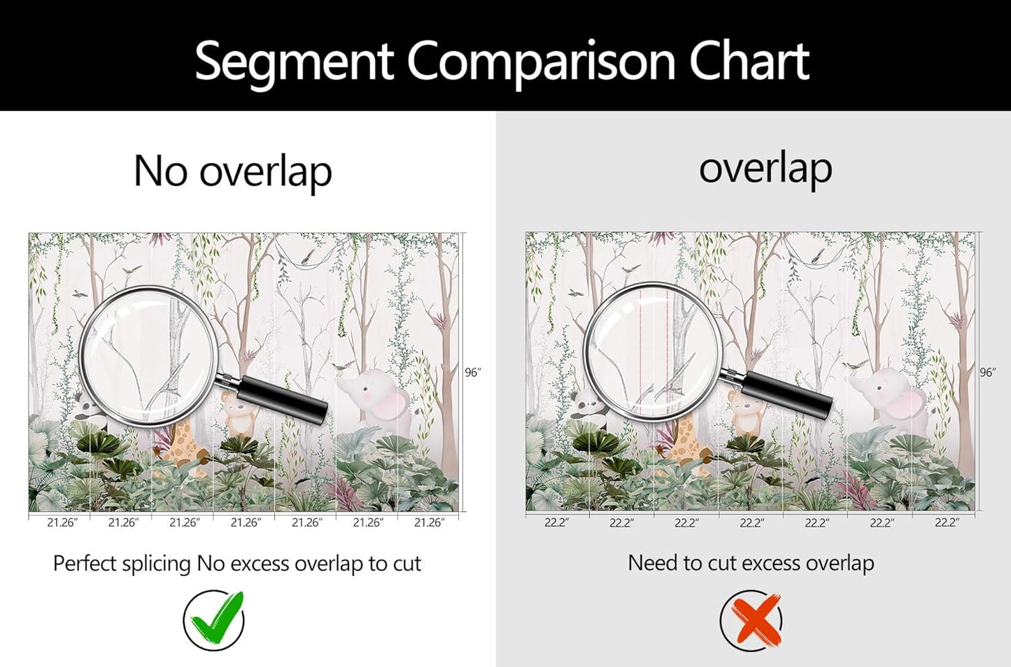 WFBHUA-Kids Tree Wallpaper Cute Animals Plants Bird Wall Decor Mural for Nursery Boys Girls Bedroom Room (Not Peel and Stick)