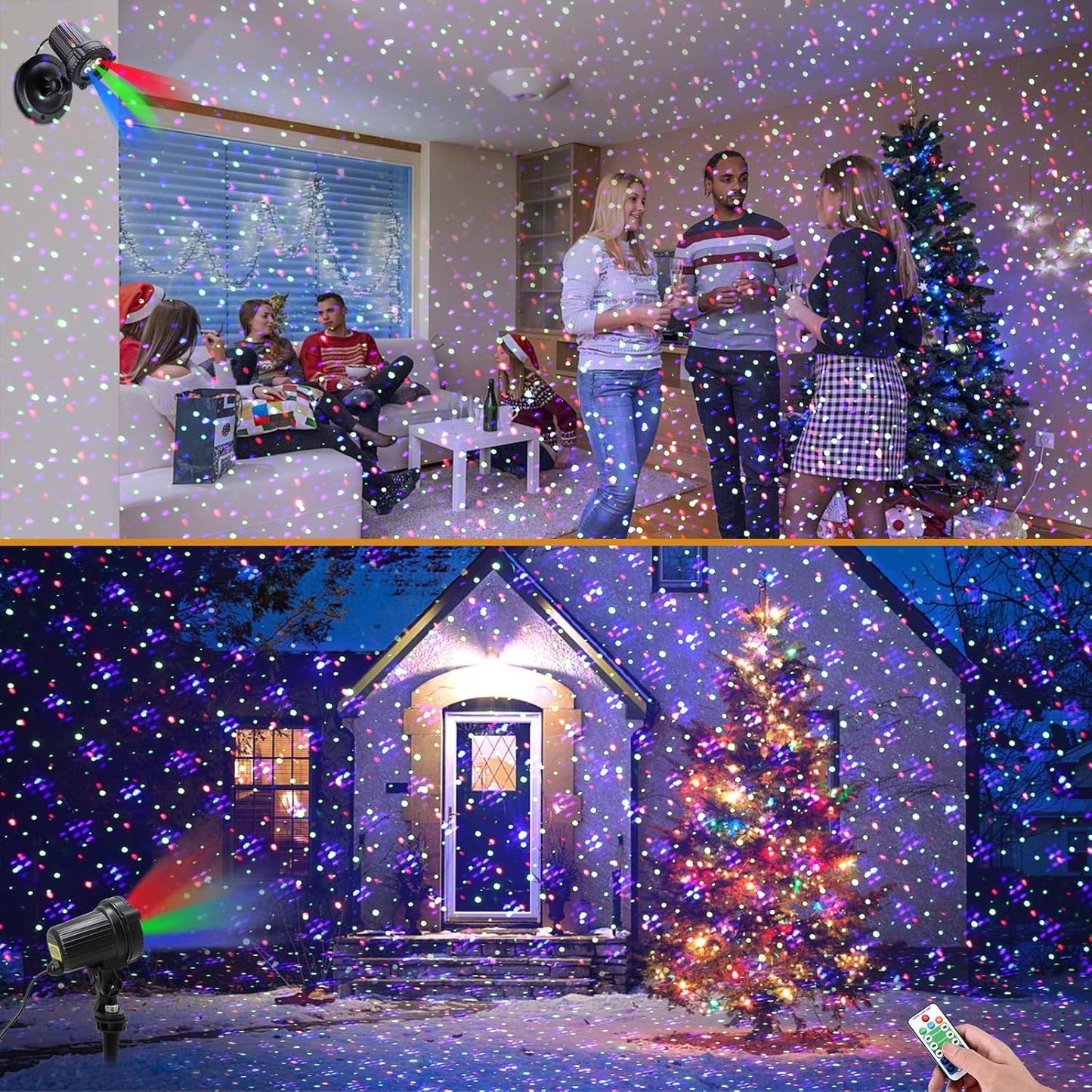 Christmas Laser Lights, Outdoor Garden Laser Lights Projector with Moving RGB Waterproof for Christmas Holiday