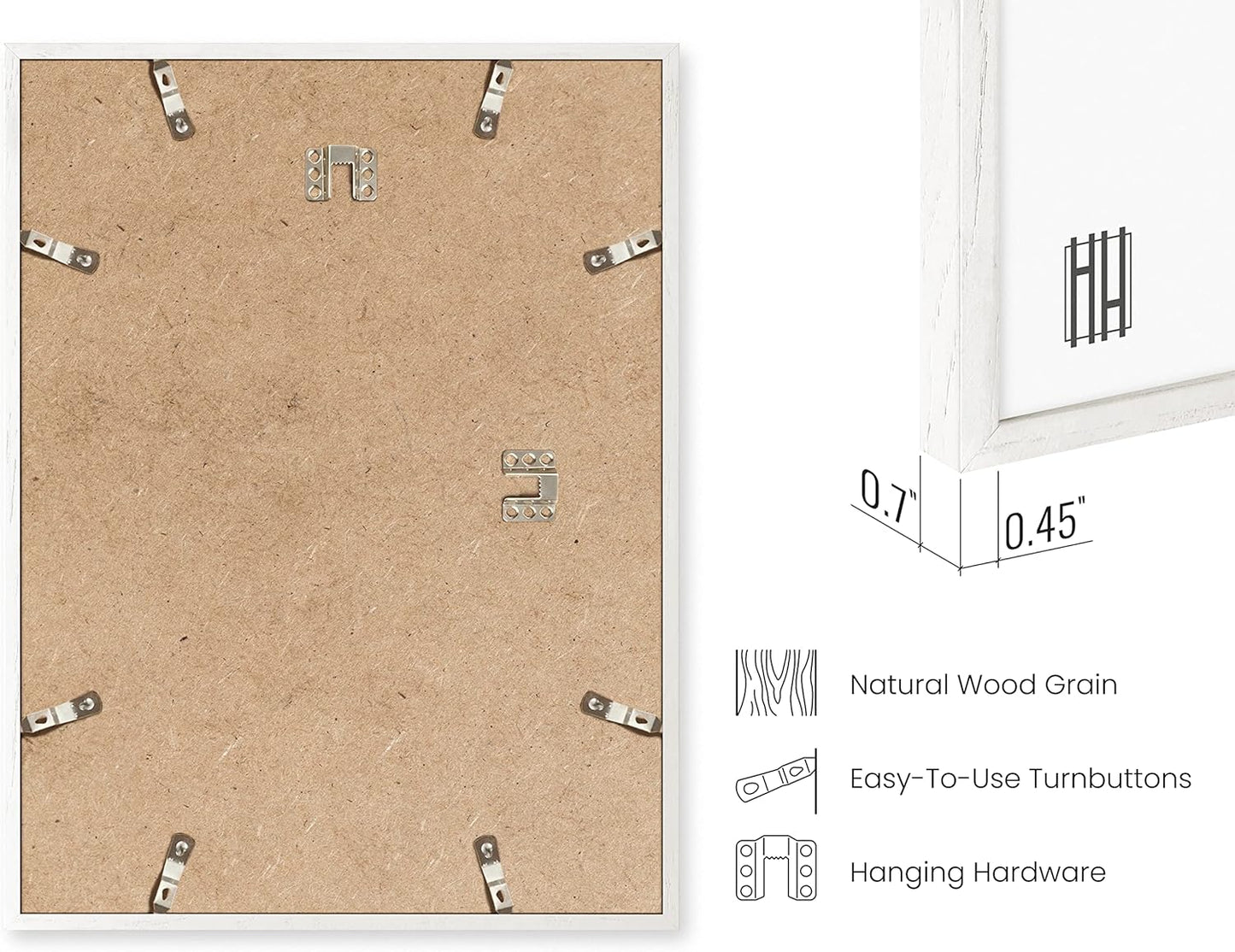 Haus and Hues 24x36 White Oak Wood Picture Frames Set of 15 - Premium Bulk Picture Frames 24x36 Bundle - Elegant Gallery Wall Frame Set for Posters, Art Display - Ideal for Wall Decor in Home & Office