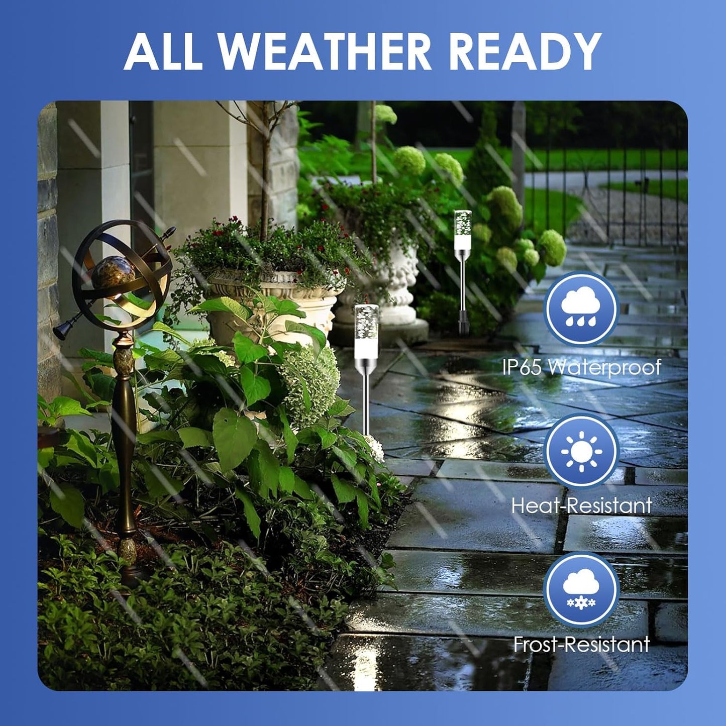 B-right Outdoor Pathway Lights, 6 Pcs LED Path Lights AC Plug 12V Low Voltage Landscape Lighting 570 Lumens, Extendable IP65 Waterproof Outdoor Garden Light for Patio Yard Walkway, Cool White 6000K