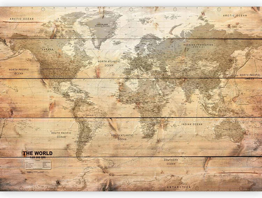 artgeist Wall Mural World Map 118x83 in - XXL Non-Woven Wallpaper Fleece Wall Decor Photo Print Picture Image Design Home Map of The World k-A-0218-a-a