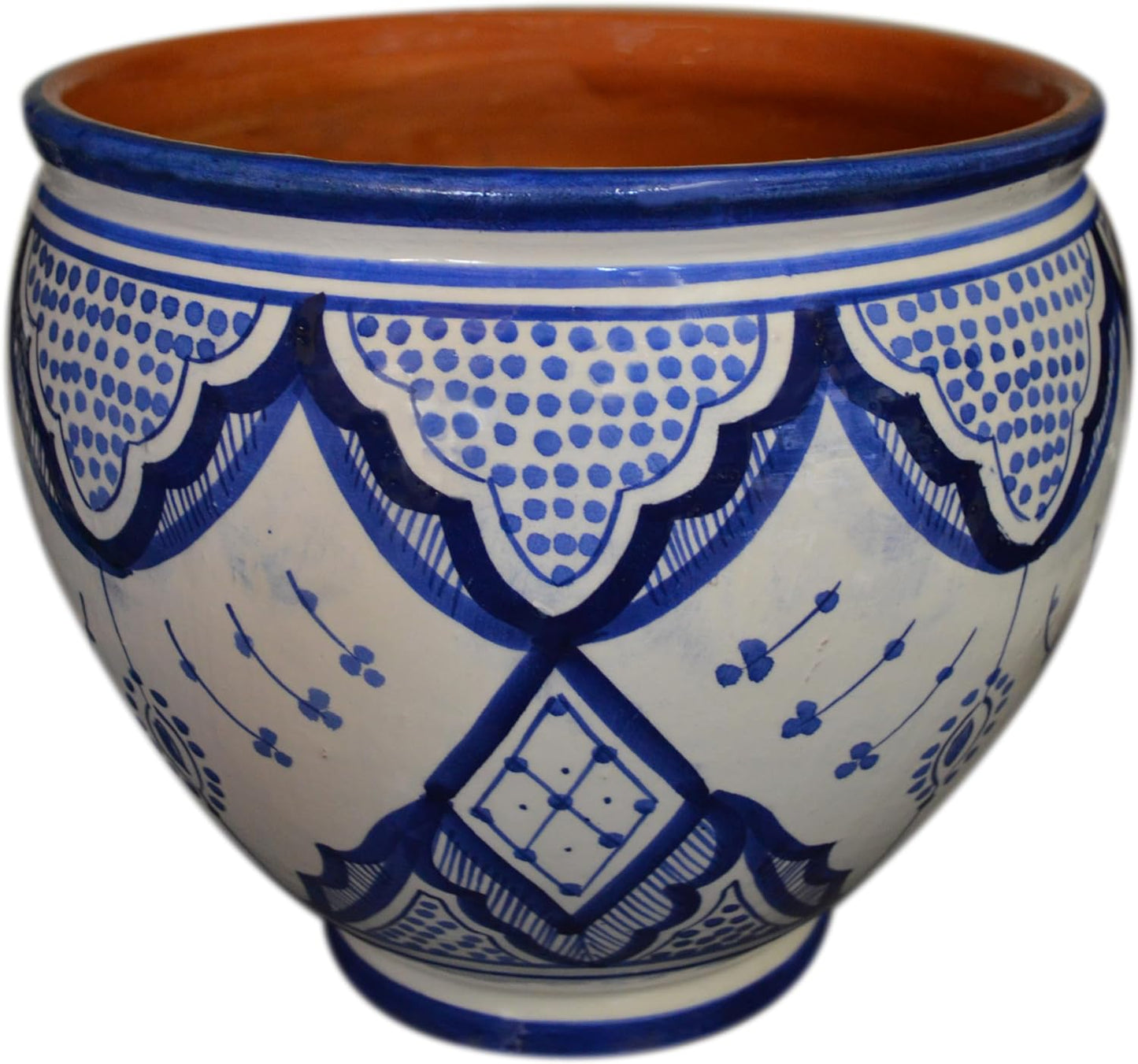 Treasures Of Morocco Flower Pot Moroccan Spanish Garden Drain Hole Ceramic Planter Handmade