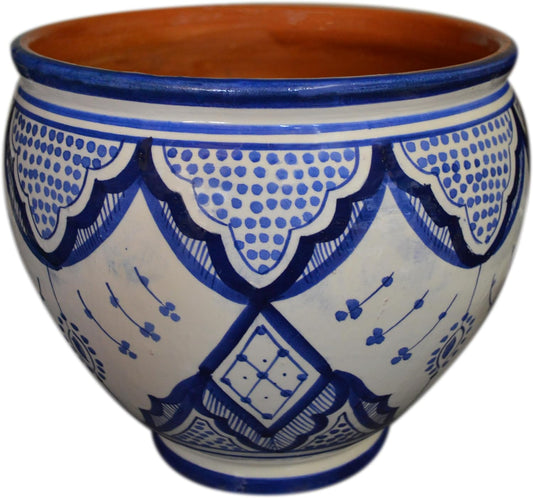 Treasures Of Morocco Flower Pot Moroccan Spanish Garden Drain Hole Ceramic Planter Handmade