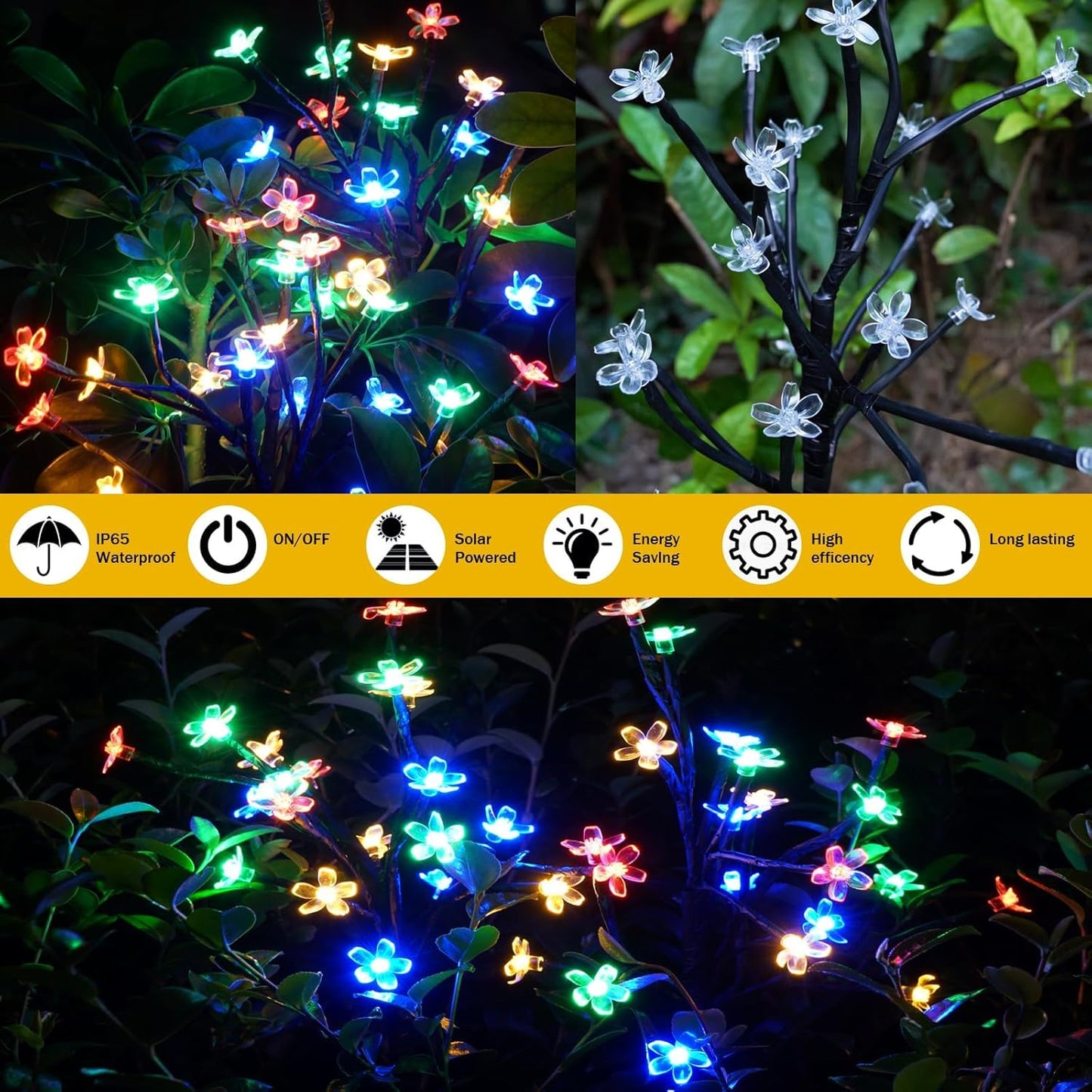 Solar Garden Lights Outdoor,Waterproof Outdoor Solar Lights for Outside Decorative 6Pack, 120Led Solar Flowers Garden Decor, for Yard Pathway,Lawn,Patio Fairy Decorations Gardening Gifts
