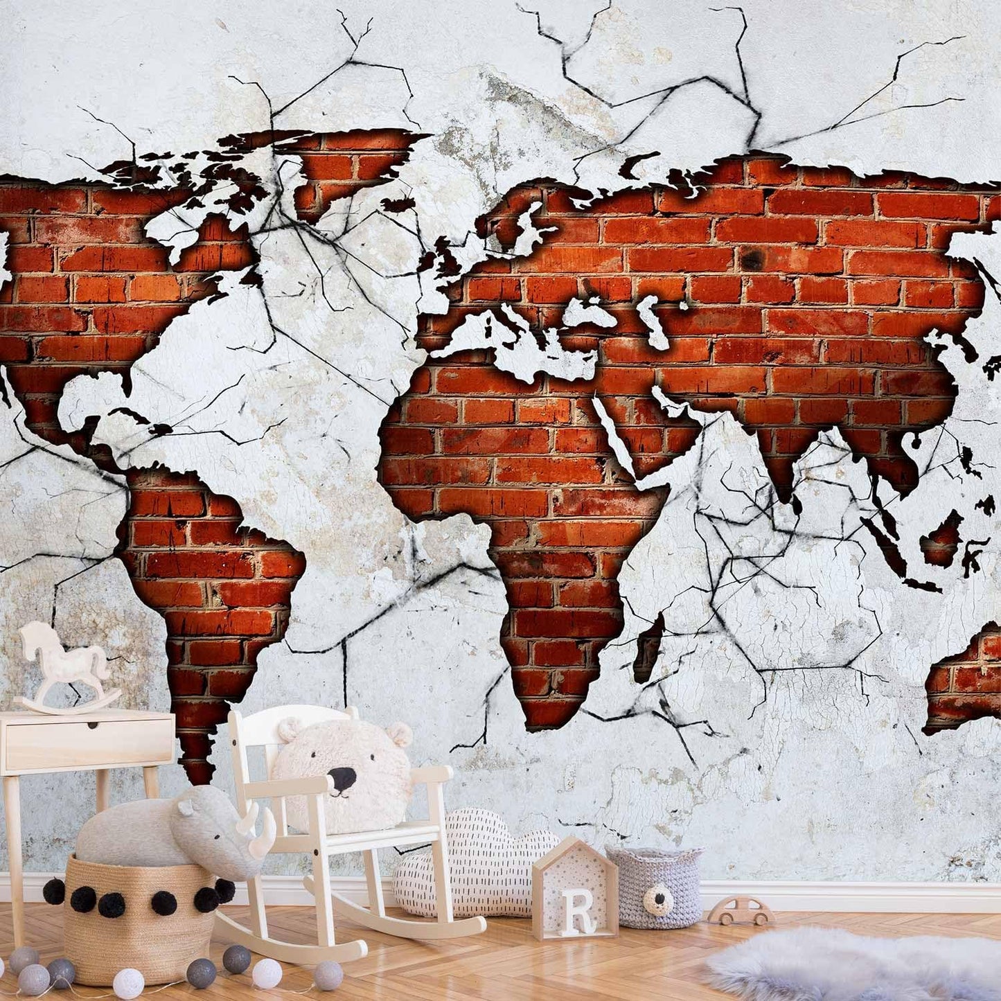 artgeist Premium Wall Mural World Map 98x69 in - XXL Non-Woven Wallpaper Fleece Wall Decor Photo Print Picture Image Design Map of The World k-A-0495-a-a