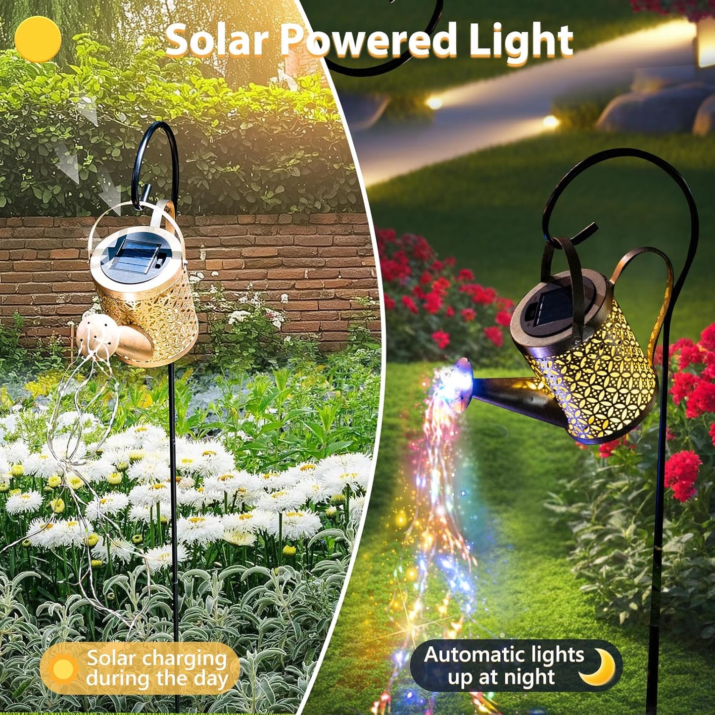 Solar Watering Can Light, Solar Yard Decorations Outdoor, Garden Decor Lights, IP65 Waterproof Hanging Lantern Lights, Flower Bed Decor, Gifts for Grandma, Women, Mom