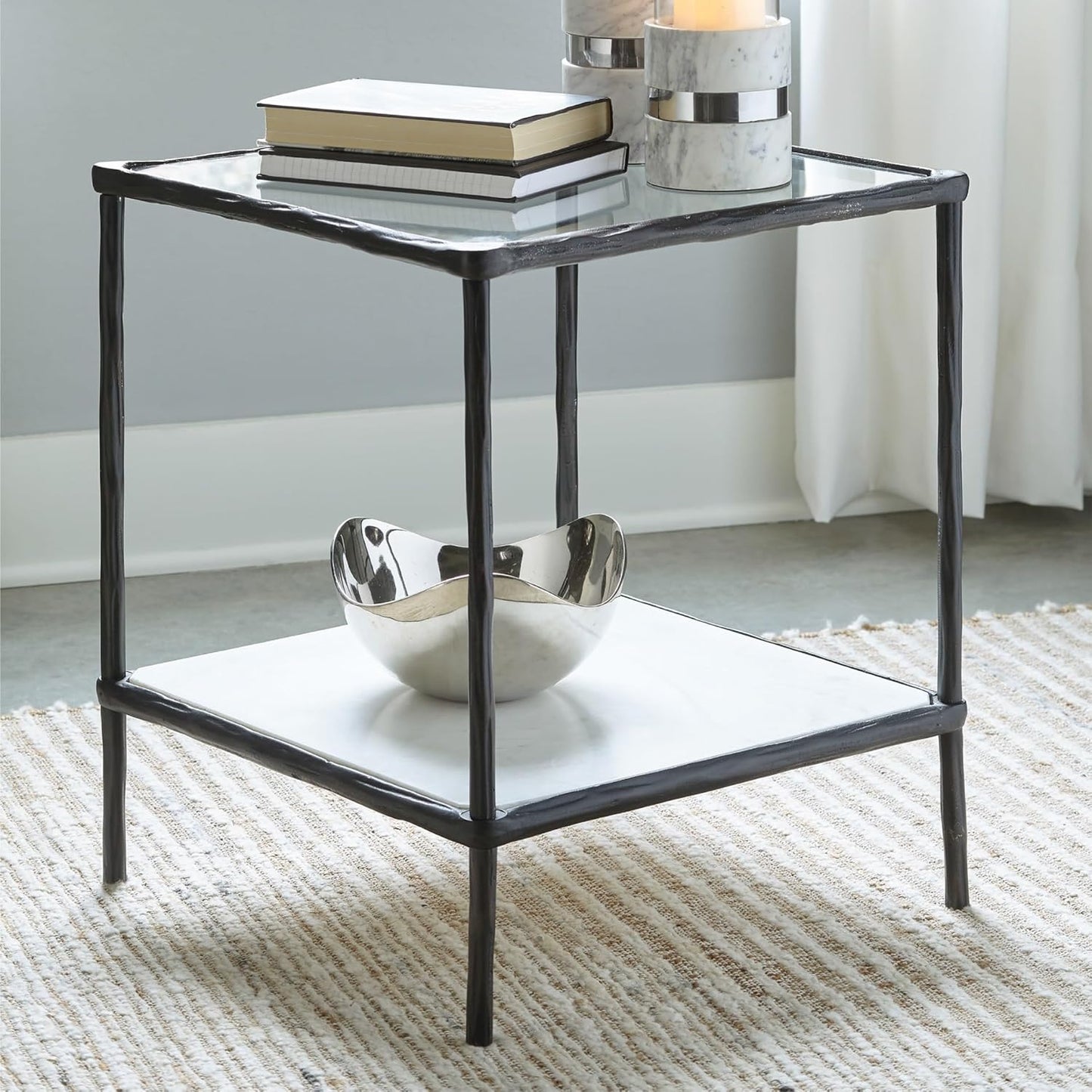 Signature Design by Ashley Ryandale Contemporary Accent Table, Antique Black