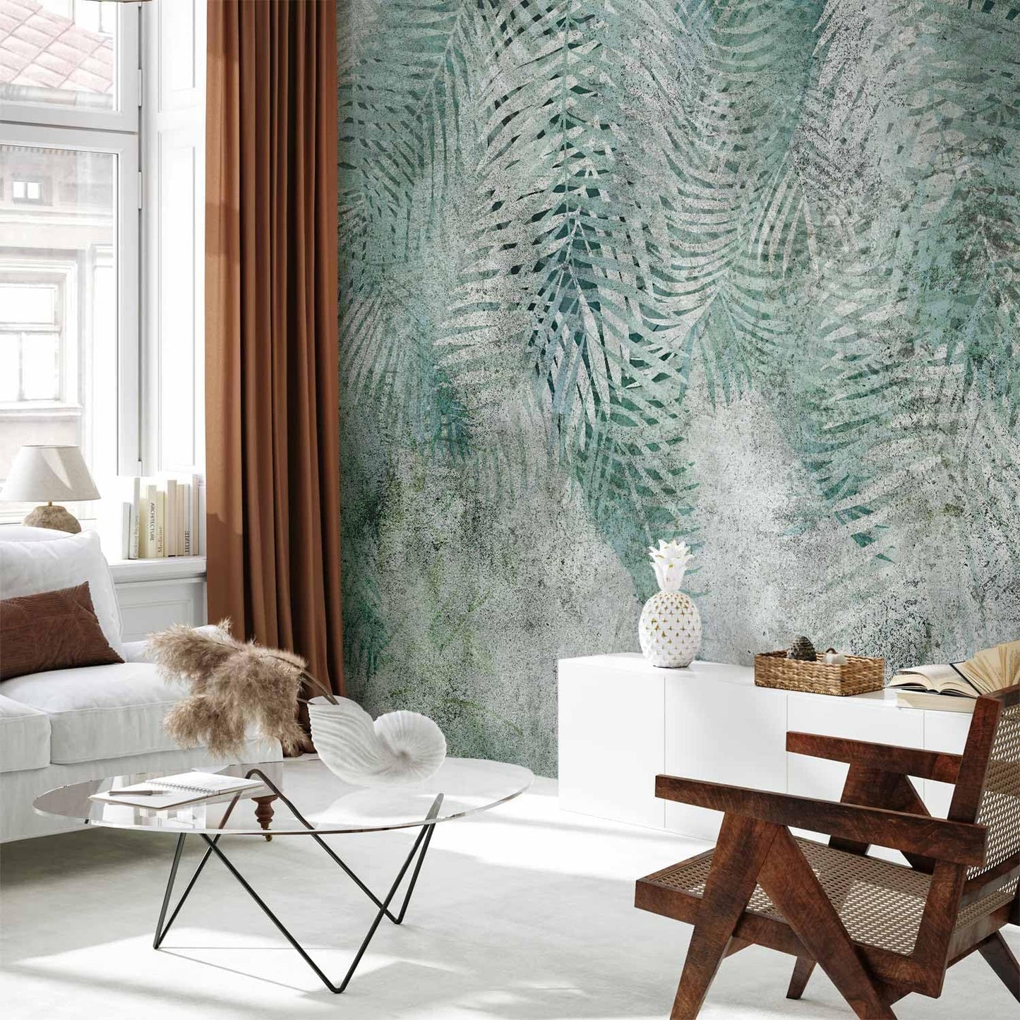 artgeist Premium Wall Mural Leaves 79x55 in - XXL Non-Woven Wallpaper Fleece Wall Decor Photo Print Picture Image Design Nature Botanical Plants Palm Abstract b-C-0861-a-a